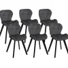 6 Chaises en velours gris foncé