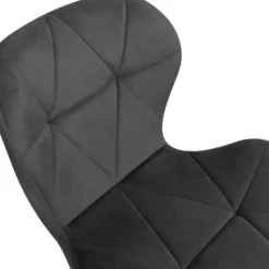 6 Chaises en velours gris foncé