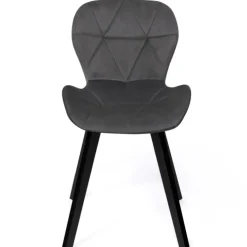 6 Chaises en velours gris foncé