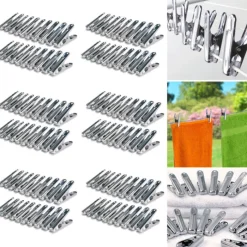 120 pinces à linge inox, pinces incassables, inusables, ne rouillent pas