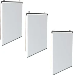 3 stores enrouleurs blancs 225 cm pour pergola