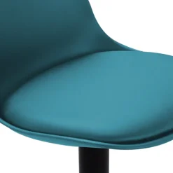 2 tabourets de bar design bleu canard et pied noir