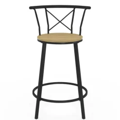 4 tabourets de bar industriel avec dossier arrondi