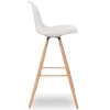 4 Tabourets de bar scandinave blanc SARA