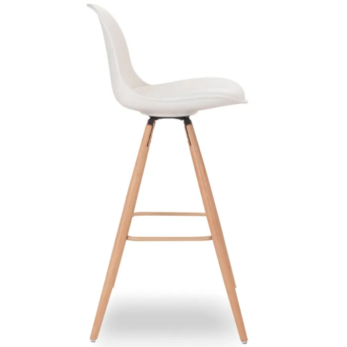 4 Tabourets de bar scandinave blanc SARA