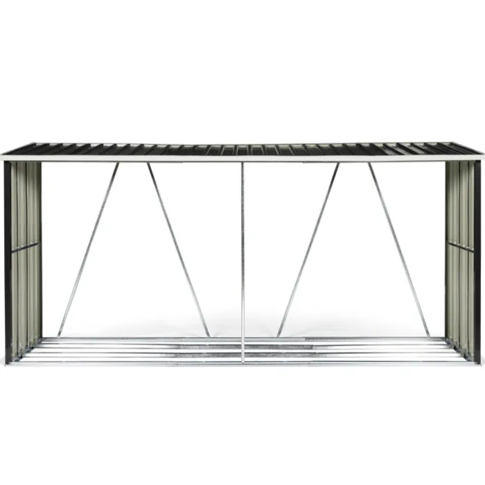 Abri bois de chauffage 4 m³ en acier galvanisé