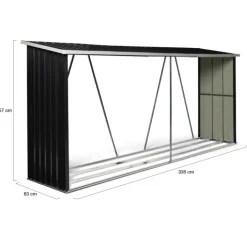 Abri bois de chauffage 4 m³ en acier galvanisé