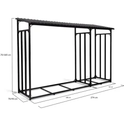 Abri bois de chauffage en acier galvanisé avec housse de protection