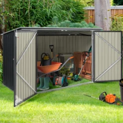 Abri de jardin acier galvanisé gris 2,2 m²