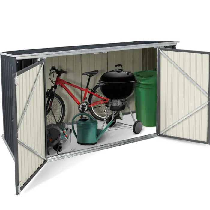 Abri de jardin acier galvanisé gris 2,2 m²