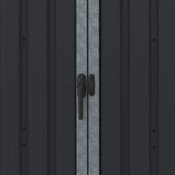 Abri de jardin adossé 3 m² gris en acier galvanisé double porte latérale