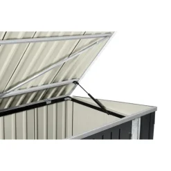 Abri de jardin en métal vert olive verrouillable multi-rangement pour stockage vélos, outils, poubelles