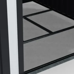 Abri de jardin gris en acier galvanisé