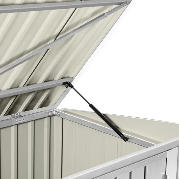 Abri de jardin multi-rangements en métal gris clair