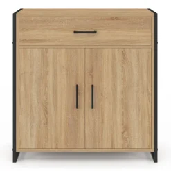 Armoire à chaussures 12 paires 2 portes et 1 tiroir design industriel