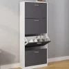 Armoire à chaussures 4 portes grises
