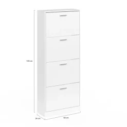 Armoire à chaussures 4 portes blanche