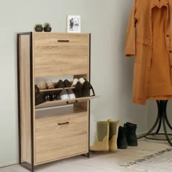 Armoire à chaussures bois et métal