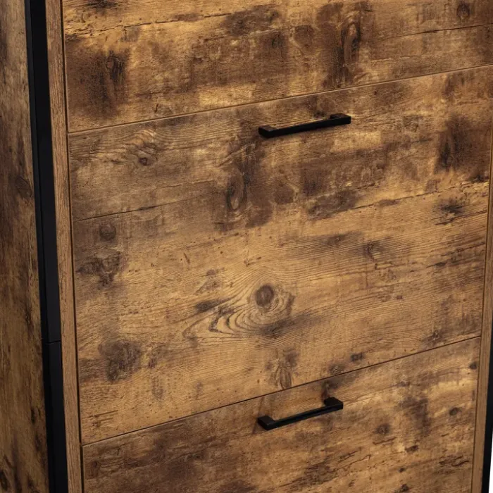 Armoire à chaussures industrielle 3 portes effet vieilli