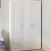 Armoire 3 portes blanche penderie et rangement 120 cm