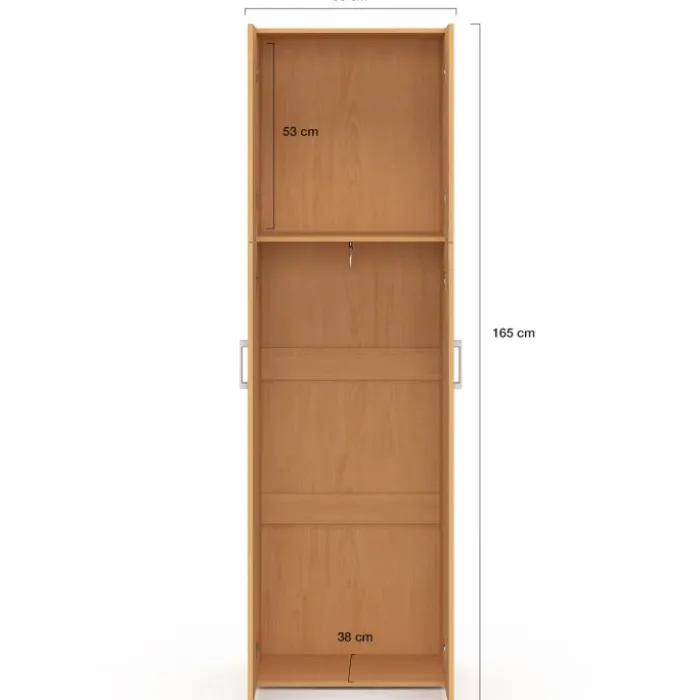 Armoire 2 portes bois penderie 50 cm avec étagère