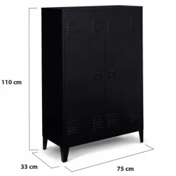 Armoire basse métallique noire