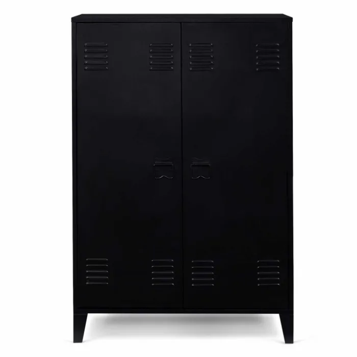 Armoire basse métallique noire