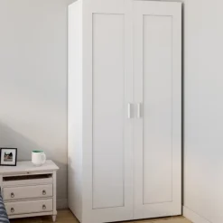 Armoire blanche 2 portes 80 cm
