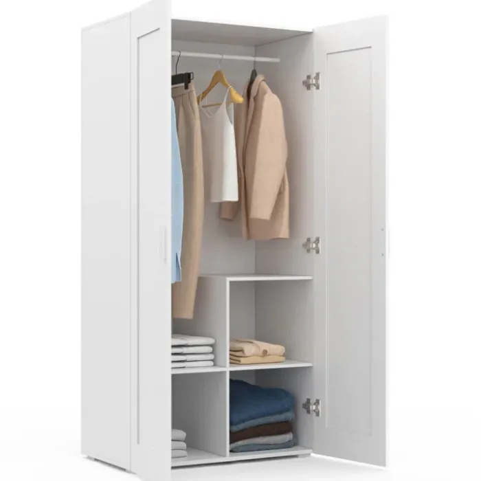 Armoire blanche 2 portes 80 cm