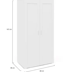 Armoire blanche 2 portes 80 cm
