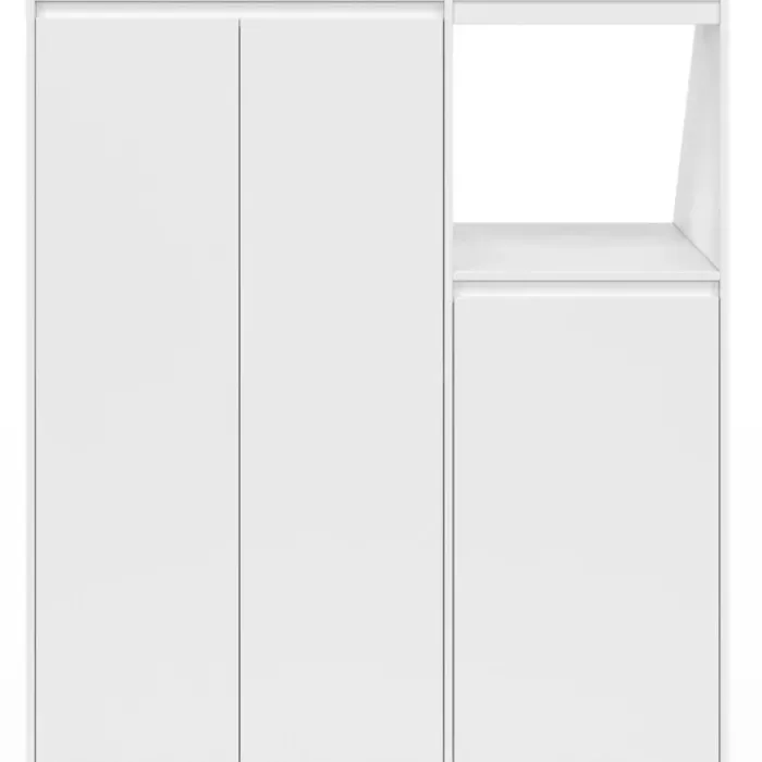 Armoire blanche sous pente 3 portes 1 niche