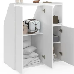 Armoire blanche sous pente 3 portes 1 niche