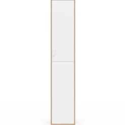 Armoire de bureau bois 180 cm multifonction 3 étagères 1 porte blanche