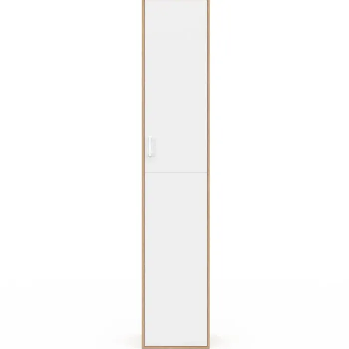 Armoire de bureau bois 180 cm multifonction 3 étagères 1 porte blanche
