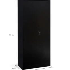 Armoire de bureau en métal noir 80x180 cm