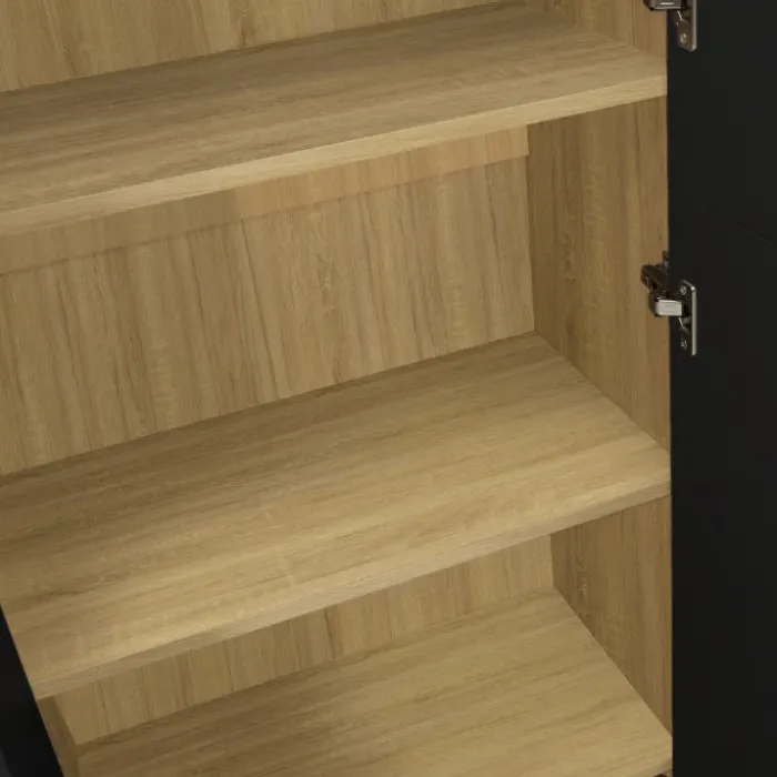 Armoire de bureau multifonction bois noir