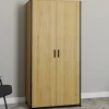 Armoire grande capacité avec penderie et étagères
