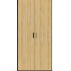 Armoire grande capacité avec penderie et étagères