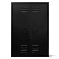 Armoire murale 2 portes noir et métal