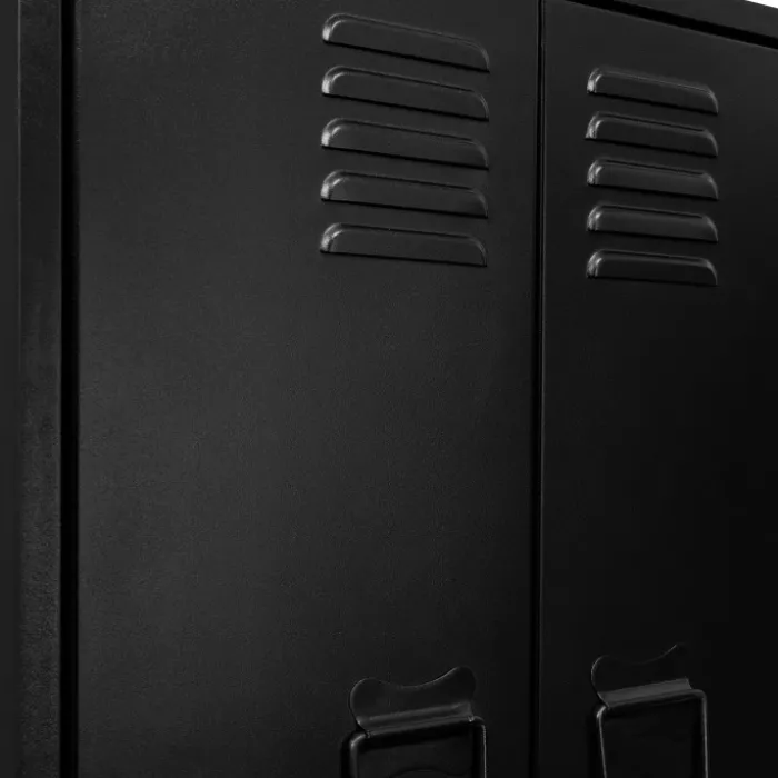 Armoire murale 2 portes noir et métal
