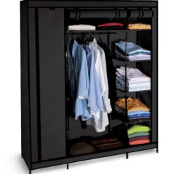 Armoire penderie en tissu noir