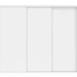 Armoire sous pente 3 portes coulissantes 3 niveaux 130 x 50 x 70/110 cm blanc