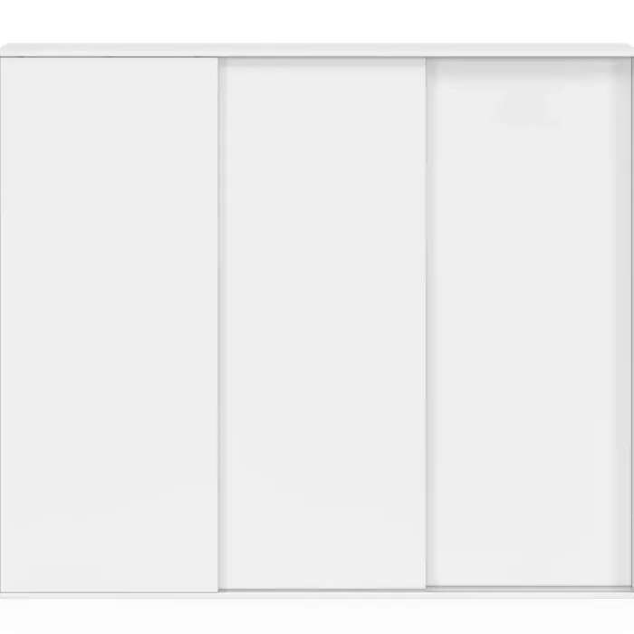 Armoire sous pente 3 portes coulissantes 3 niveaux 130 x 50 x 70/110 cm blanc