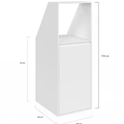 Armoire sous pente blanche 1 porte 1 niche
