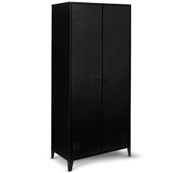 Armoire vestiaire métal noir avec 2 portes