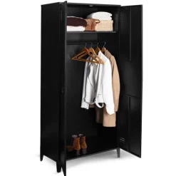 Armoire vestiaire métal noir avec 2 portes