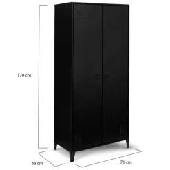 Armoire vestiaire métal noir avec 2 portes