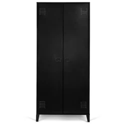 Armoire vestiaire métal noir avec 2 portes