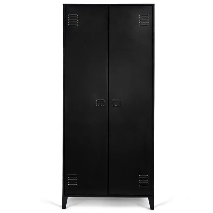Armoire vestiaire métal noir avec 2 portes
