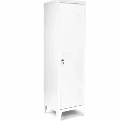 Armoire vestiaire porte métal blanche industrielle